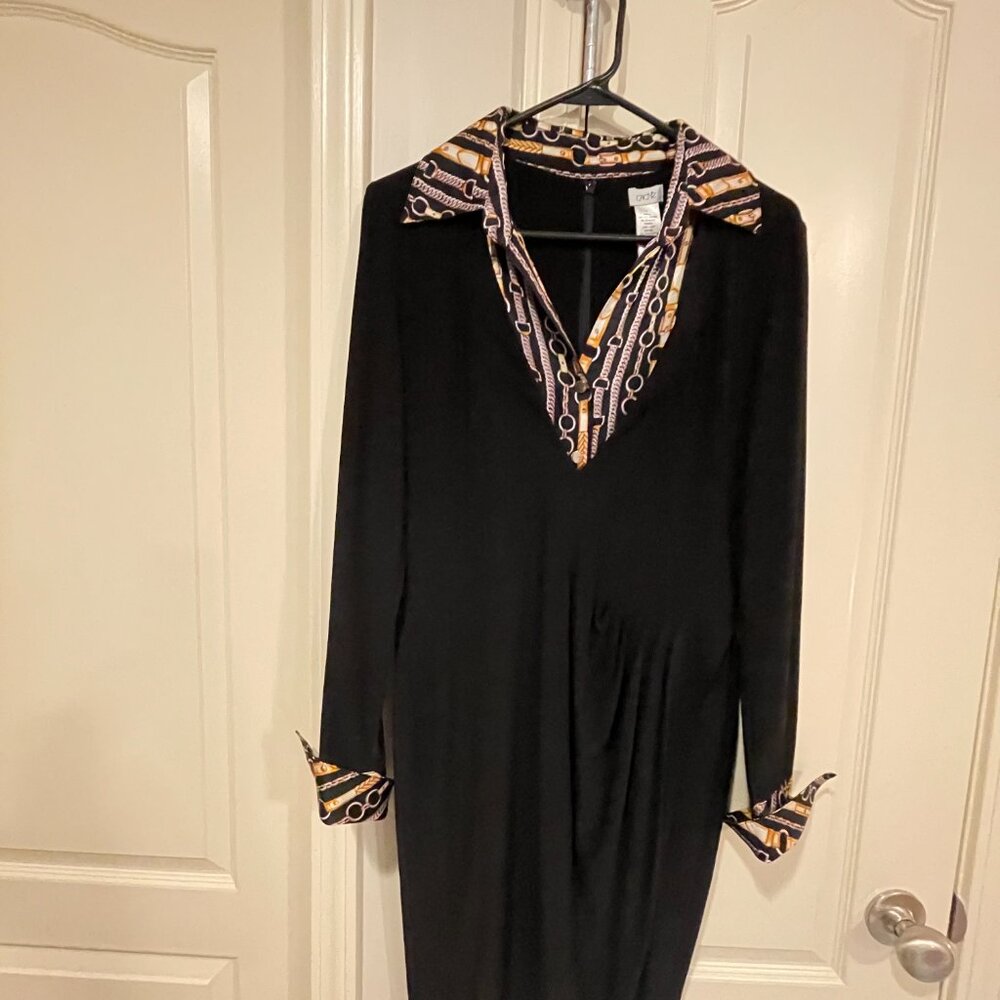 Cache elegant black and print dress - Picture 2 of 12